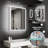 LED Recessed or Surface Frameless Medicine Cabinet with Mirror and Defogger, Magnifying Mirror, Adjustable Shelves, USB & Outlet-2147133967-2147133965