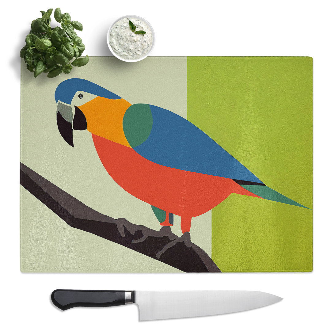 Parrot Abstract Vol.5  Glass Chopping Board