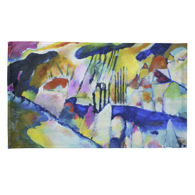 Serviette de thé paysager avec pluie