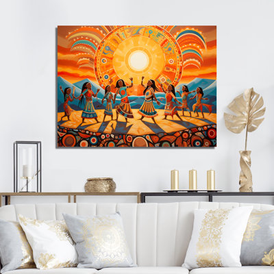 Danse amérindienne du soleil, impression sur toile