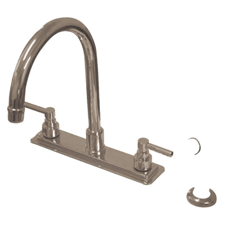 Kingston Brass Elinvar Two-Handle 4-Hole 8" Centerset Kitchen Faucet with Side Sprayer