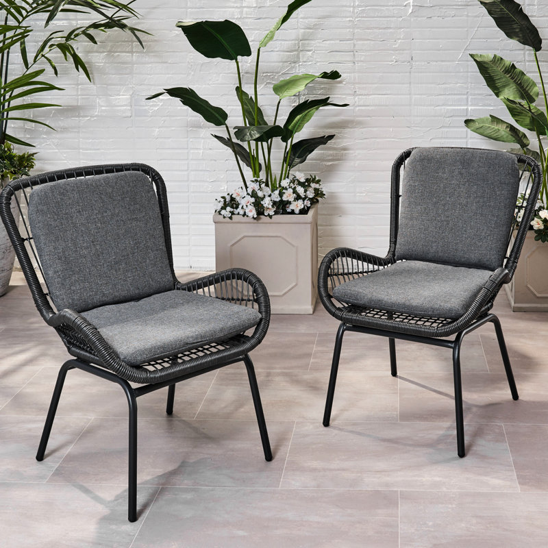 Grey Club Chair With Iron Legs And Seat Padding Strong Frame Stain Pad