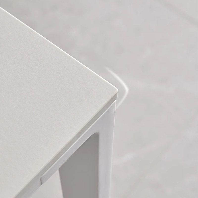 White Sintered Stone Tabletop Dining Table, 29.53" H x 62.99" L x 31.5" W