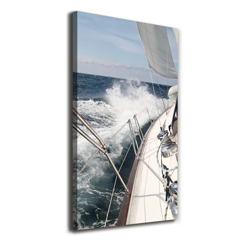Yacht On The Sea - Wrapped Canvas Print