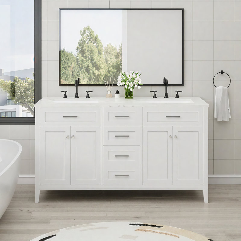  60" Double Bathroom Vanity With Top