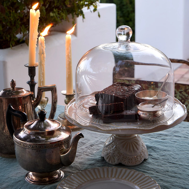 Cristal Stoneware Cake Stand