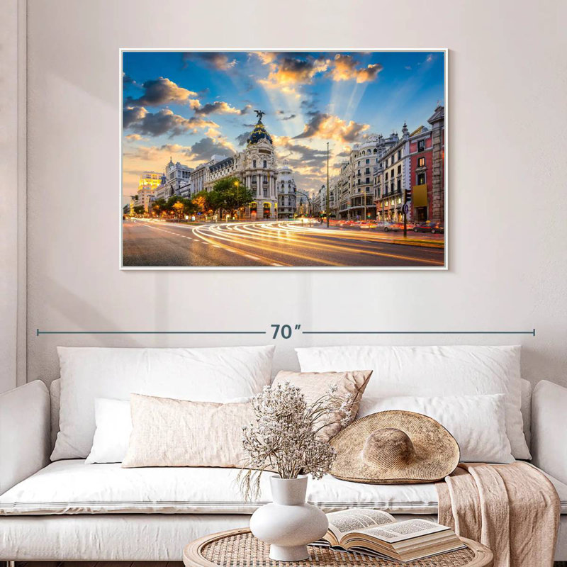 Sentiers lumineux Gran Gran, Cadre flottant blanc, 46 po x 31 po