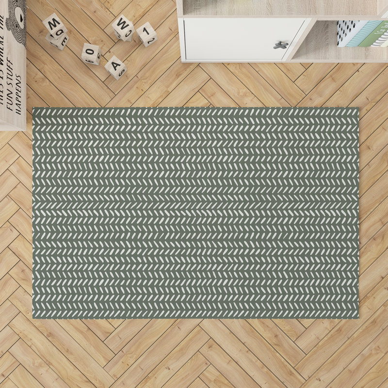 Dream Splat Kids Play Mat, Chimichurri/Green, Rectangle 2' x 3'