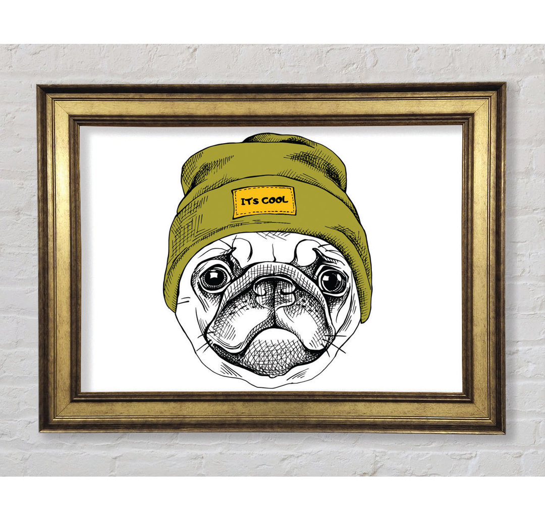 Leinwandbild Pug Life Beanie