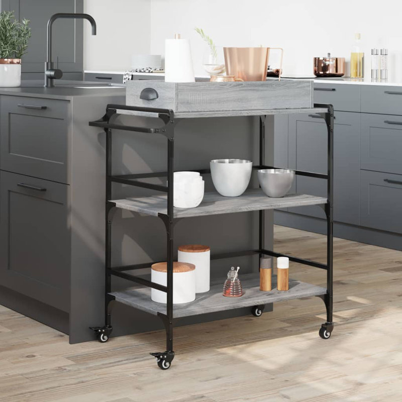 Osterman Metal Bar Cart, Grey Sonoma