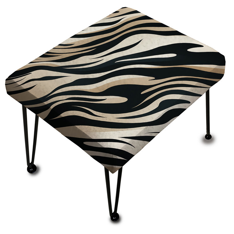 Sophistication zébrée beige et noire - Repose-pieds rectangulaire abstrait