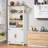 70in Tall Bookshelf 5 Tier Bookcase with Barn Doors and Adjustable Shelves,Farmhouse Book Shelf with Storage Cabinet,Wood Freestanding Display Bookshelves for Bedroom, Living Room-468256924