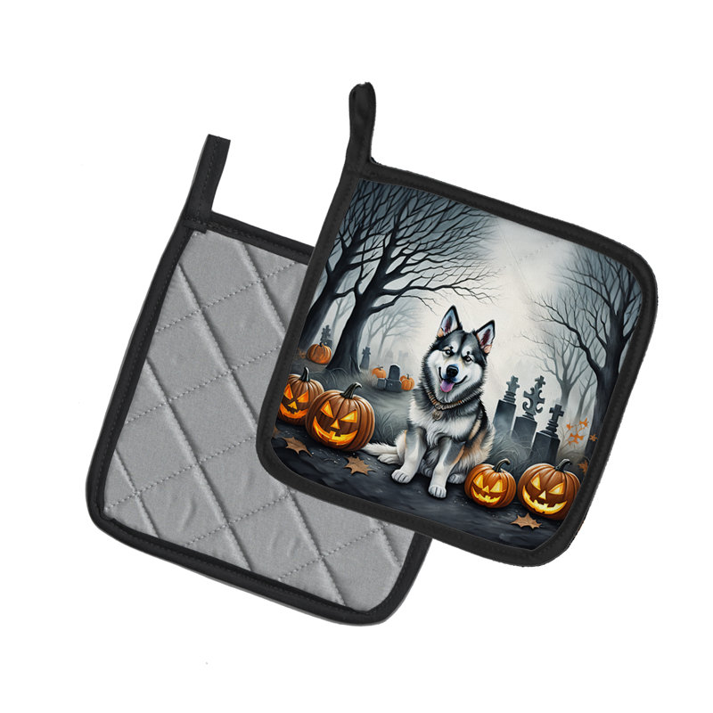 Paire de poignées d'Halloween en Alaska à Malamute Spooky