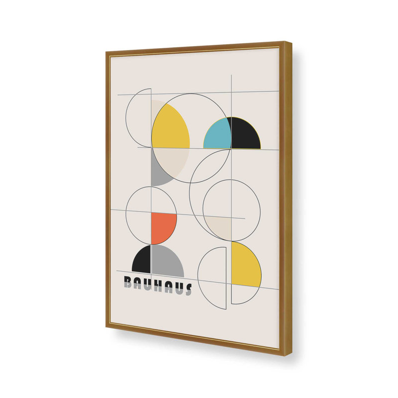 Impression de couleurs printanières du Bauhaus, Or poli, H 21,25 po x l 17,25 po