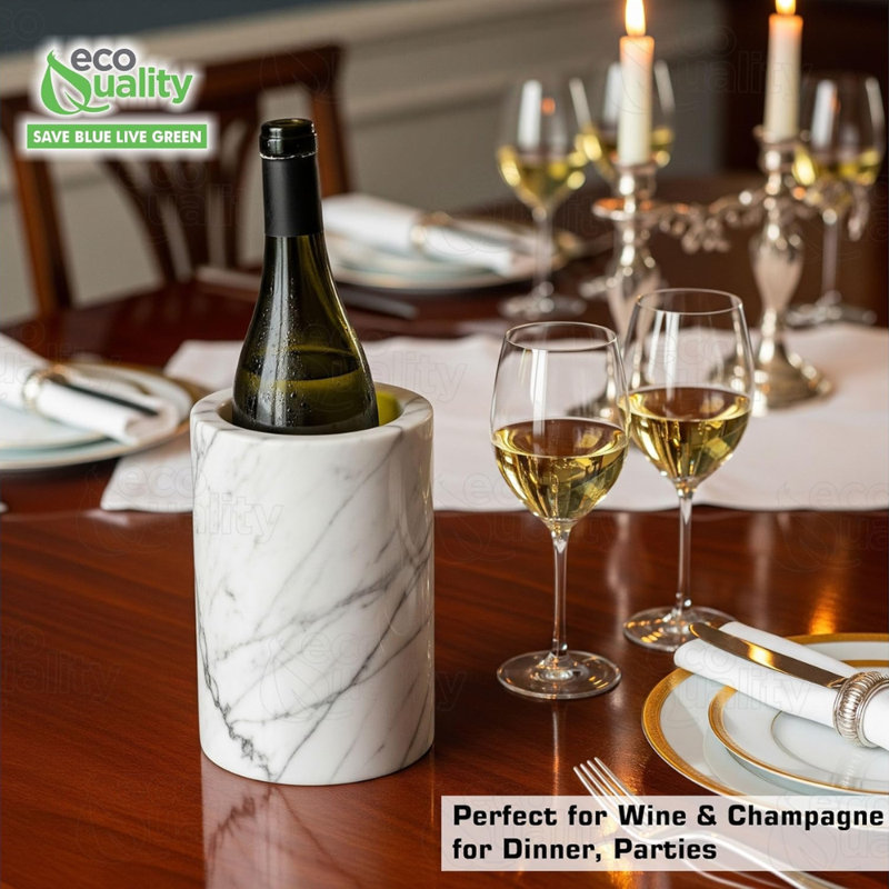 Refroidisseur à vin en marbre Ecoqualité - seau à vin, porte-ustensiles et vase à fleurs (5)