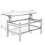 Table basse à plateau relevable en verre