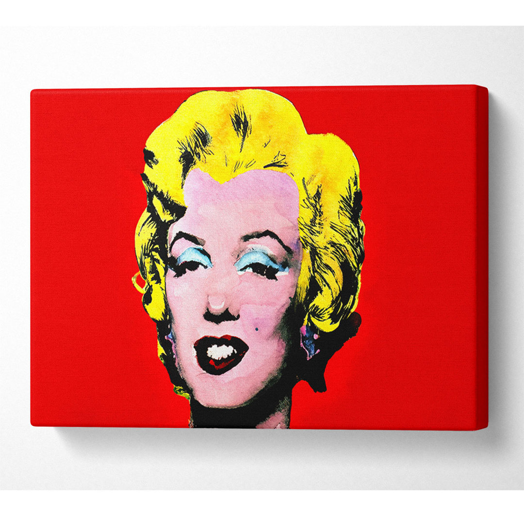 Marilyn Monroe Rot - Kunstdrucke auf Leinwand - Wrapped Canvas