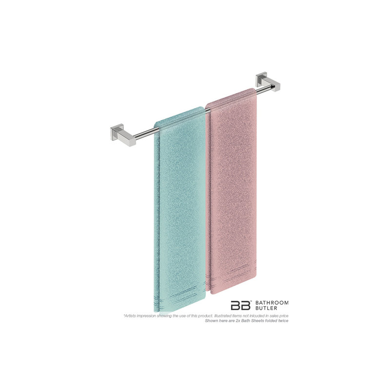 Polished Stainless Steel Double Bar Wall Mounted Towel Rail