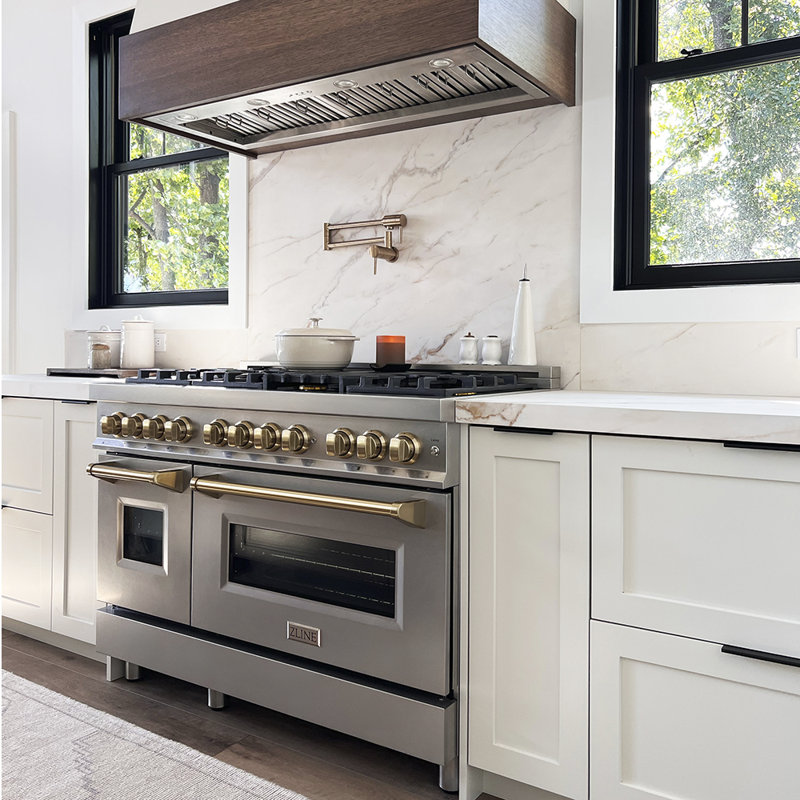 ZLINE Autograph 48" Legacy Dual Fuel Range w/ 7 Burners, Champagne Bronze Stainless Steel