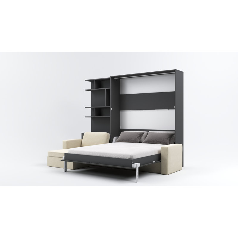 Neidelin Upholstered Bed, Grey/Cream
