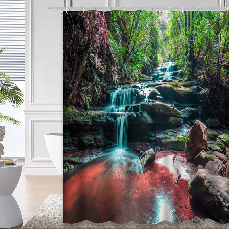Rideau de douche avec 12 crochets Falls Falls, L 72 po x l 72 po