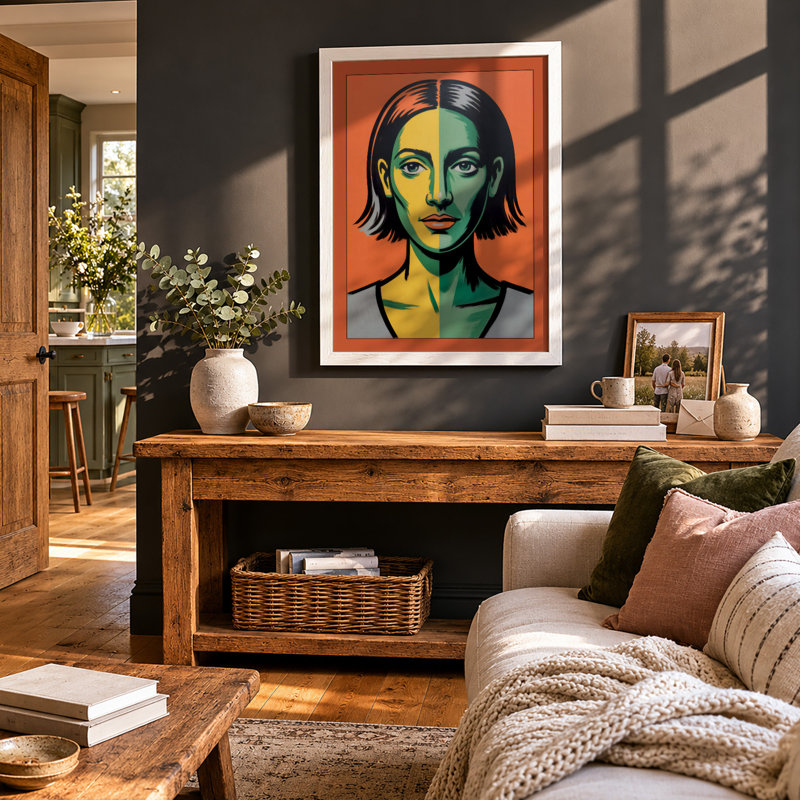 Divided Portrait Modern - Print, A1 - 84.1 x 59.4 cm, White