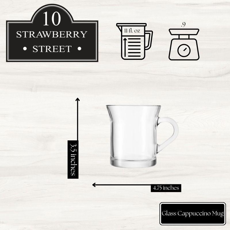 10 grandes tasses à cappuccino en verre