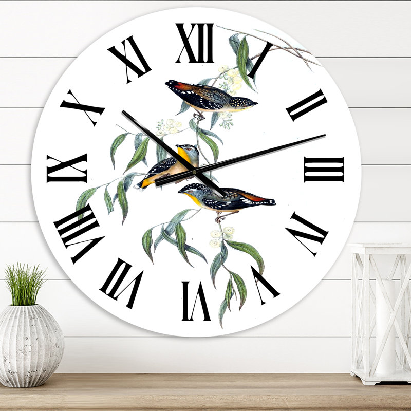 Vintage Bird Life III - Horloge murale traditionnelle, Petit