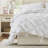 Cozy White Microfiber Bedding Sets, Floral Design