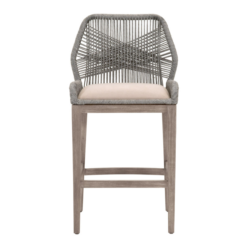 Upholstered Counter Stool, Platinum, Counter Stool (26" Seat Height), Light Gray