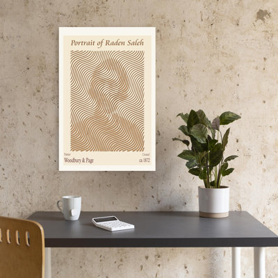 Wavy Line Portrait Abstract Classic Geometric Portrait Wall Art Print 1 Piece Wrapped Canvas Wall Art