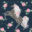 Crochet Rose Bloom Unicorn - No Frame Print on Canvas-37528487