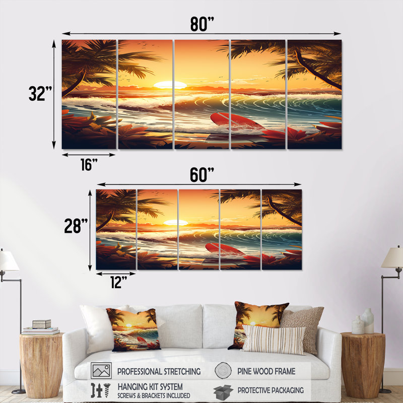 5 pièces d'art mural Ridgeville, H 28 po x l 60 po