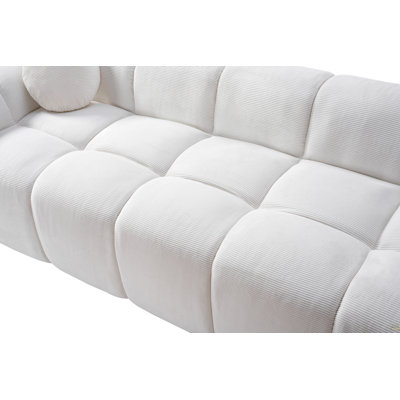 Très grand canapé à compression 98,4 po, canapé en velours côtelé nuage pour le salon, canapé rembourré 4 places avec 2 coussins