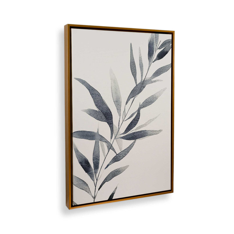 Monochrome Botanica V1 par Golden Glow Interiors, Cadre flottant or poli, H 32 po x l 22 po x P 1,75 po