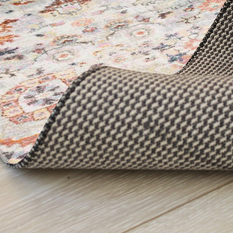 Tapis beige en polyester tissé à plat Janice, Rectangle 3 pi 3 po x 4 pi 11 po