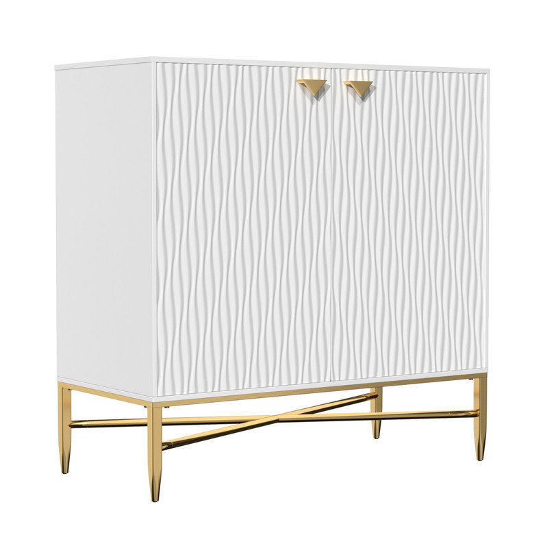 2 Door White Locker Accent Cabinet