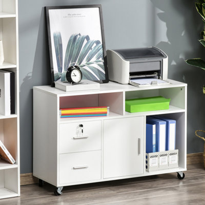 39.37'' Wide 2 -Drawer Mobile File Cabinet