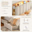 Structure de lit tapissier avec éclairage DEL, ports USB, casiers latéraux et 2 tiroirs de rangement sous le lit, lit plateforme moderne crème-59506794-59506788