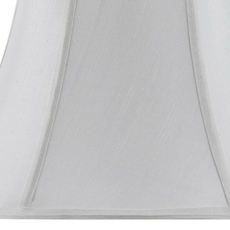 Abat-jour cloche en lin blanc, White, 8.50" H x 12.00" W x 12.00" D