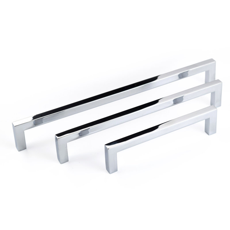 Poignée barre en zinc uni, 12.5", Chrome poli