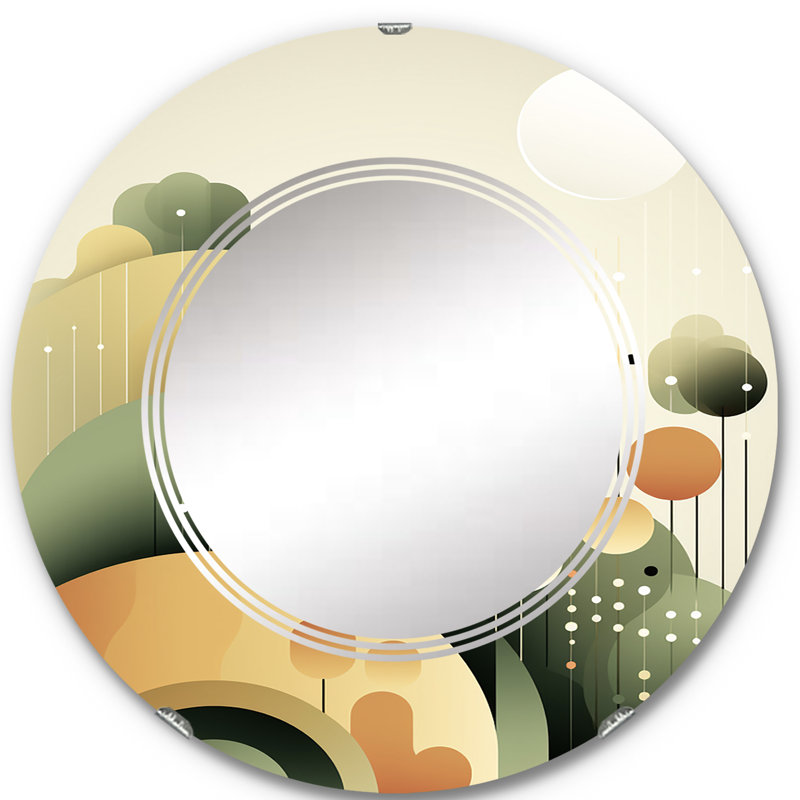 Schurman - Miroir mural moderne rond, 24 po x 24 po