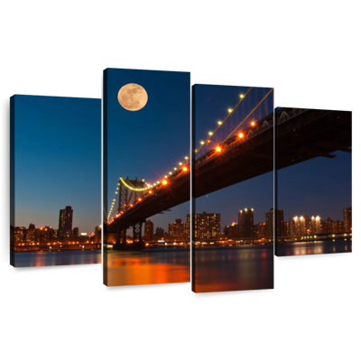 Moonlit Manhattan Bridge