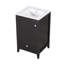 Meuble-lavabo autoportant de 51 cm (20 po) en MDF noir avec lavabo simple, porte à fermeture amortie et tiroir de rangement-558216881