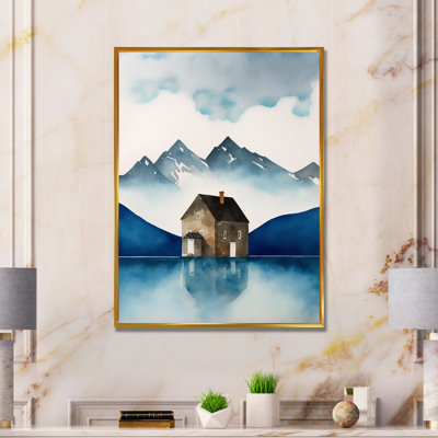 «Girton Cottage House by the Mountain Lake», reproduction sur toile