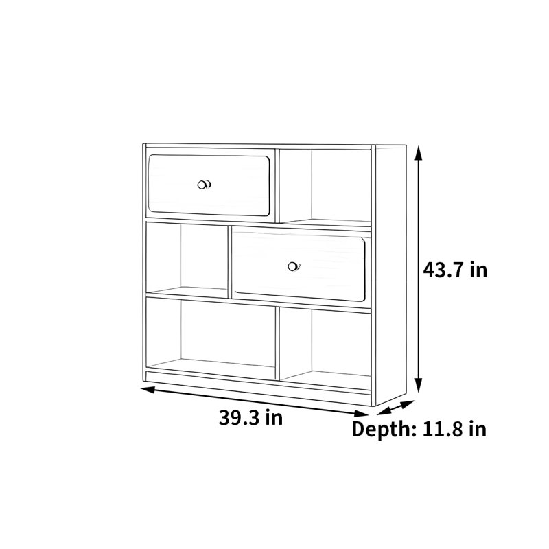 Patnaude, (3 Shelves) 43.7"H x 39.3"W x 11.8"D