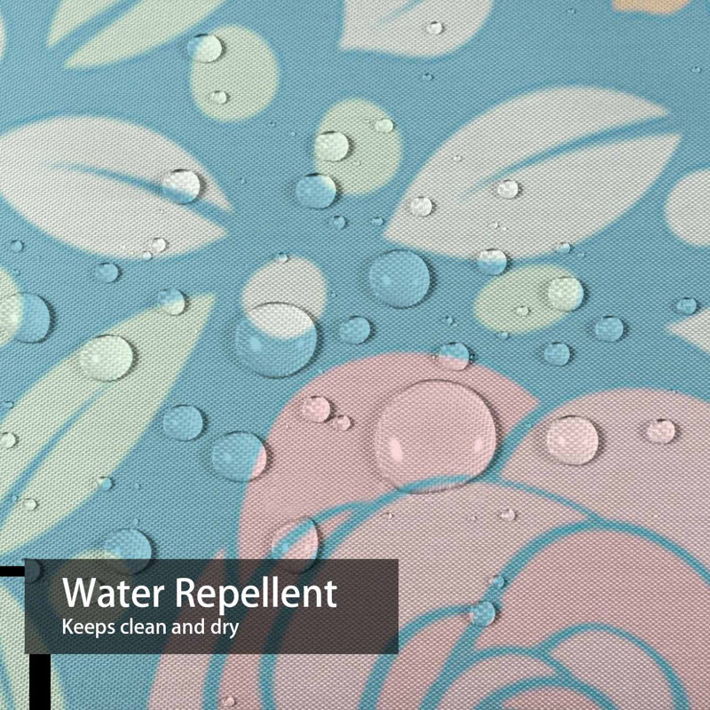 Rideau de douche rétro à motif floral avec 12 crochets, L 72 po x l 72 po