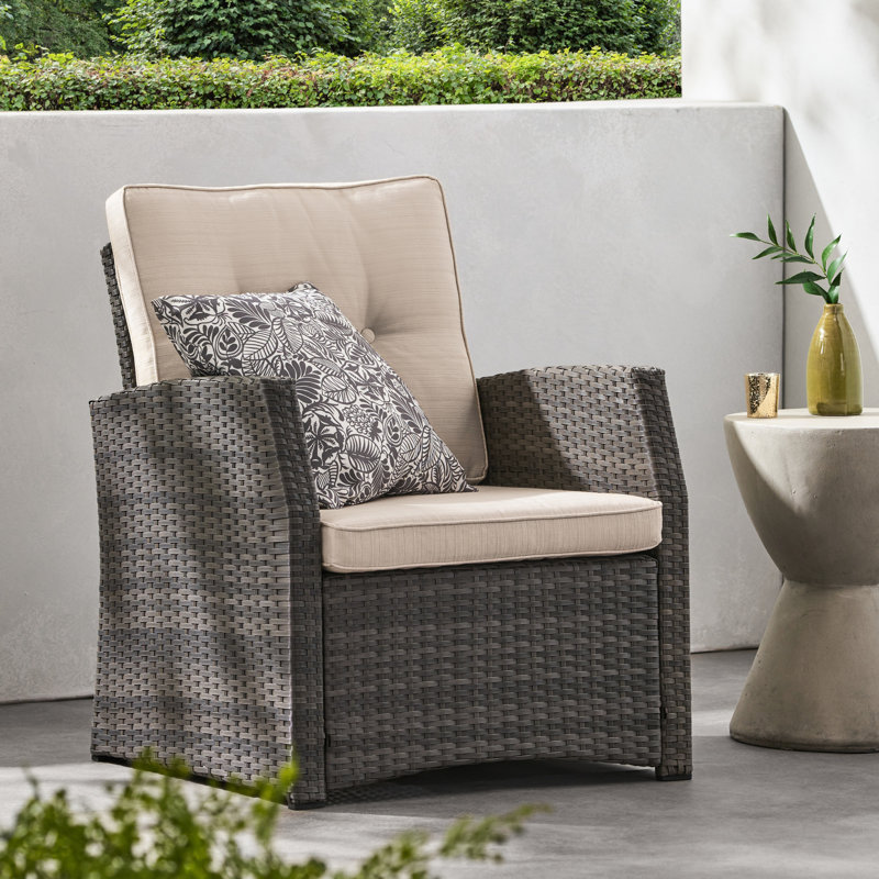 Simple avec tissu imperméable PE et gris, style bouton, poids de 27,12 lb, fer de 28,05 po de profondeur, coussins amovibles, conception capitonnée, produit
