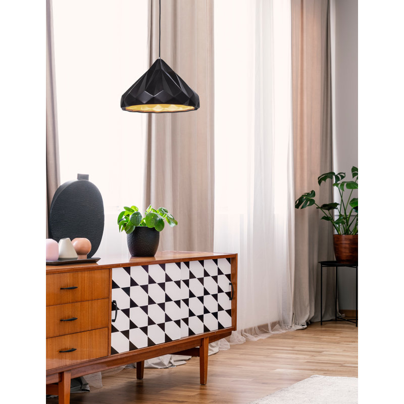 Cattier 1 - Light Single Geometric Pendant, Antique Brass, Champagne Gold