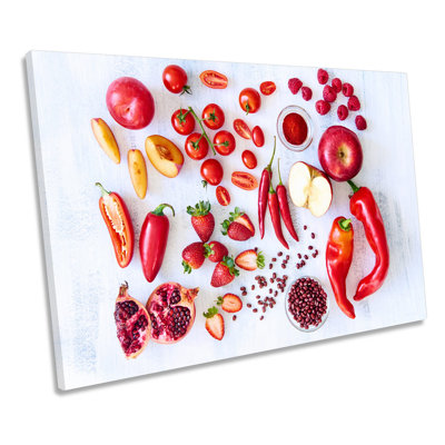 Red Fruit Vegetable Kitchen 1 Piece Wrapped Canvas Wall Art
